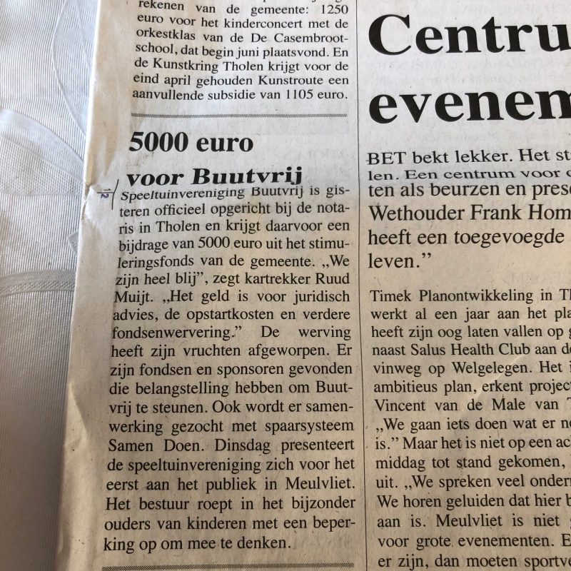 stimuleringsfonds samenleving subsidie tholen speeltuin